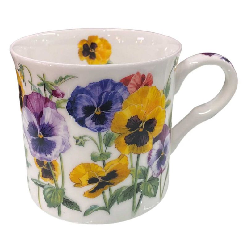 Dyme Bone China Princess Mug - Pansy On White image number 0